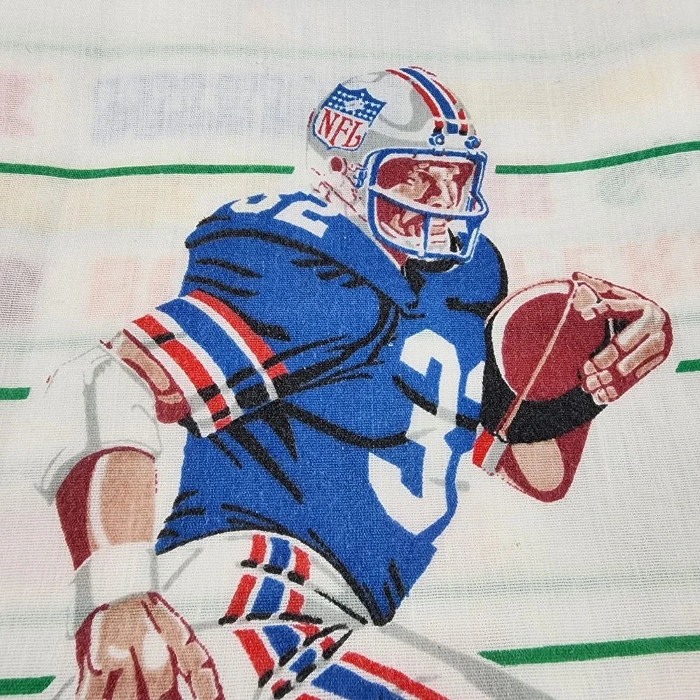 2 Vintage NFL Bed Flat‎ Sheet Football Team Twin 70 80's Bed Sheet Retired Teams